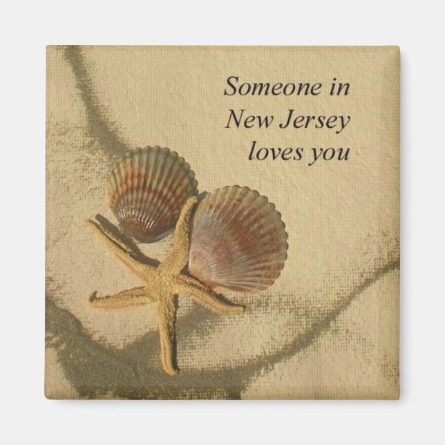 Jemand in New Jersey Lieben You-Beach Muscheln Magnet (Vorne)