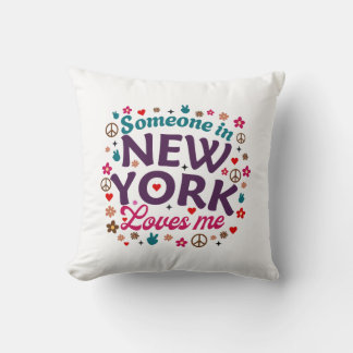 Jemand in New York liebt mich Retro lustiges Desig Kissen