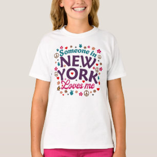 Jemand in New York liebt mich Retro lustiges Desig T-Shirt