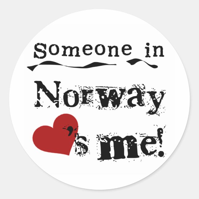 Jemand in Norwegen Lieben ich Runder Aufkleber (Vorderseite)