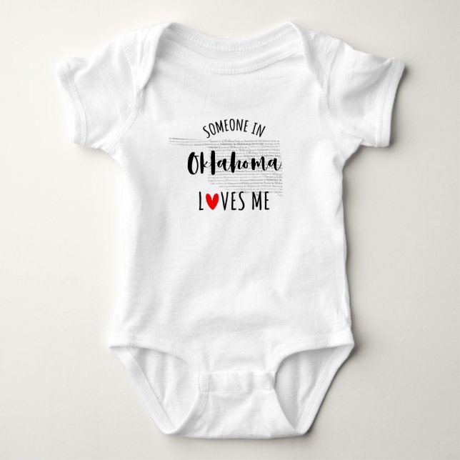 Jemand in Oklahoma Lieben Me Map Baby Bodysuit Baby Strampler (Vorderseite)