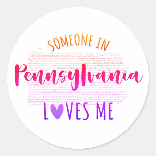 Jemand in Pennsylvania Lieben Runder Aufkleber (Vorderseite)