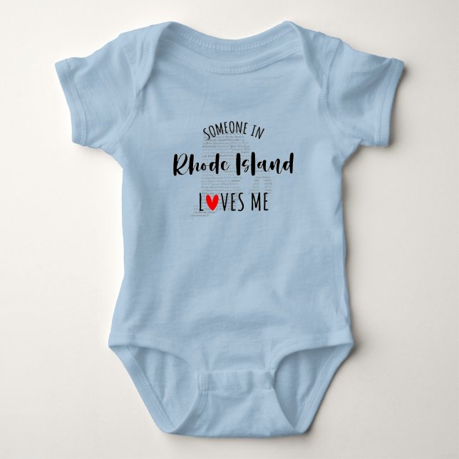 Jemand in Rhode Island Lieben Me Map Baby Bodysuit Baby Strampler (Vorderseite)