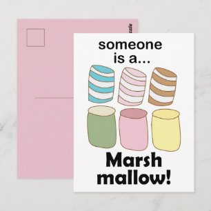 Jemand ist ein Marshmallow Lustiger Lebensmittel-S Postkarte