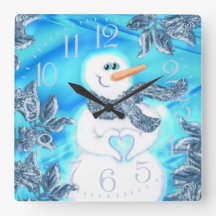 Jemand Lieben Sie emotionale Snowman-Wand-Uhr