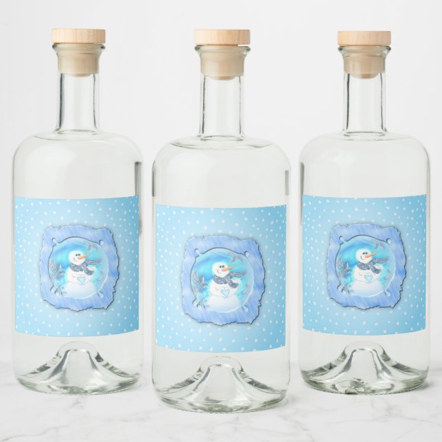 Jemand Lieben Sie emotionaler Schneemann Alkoholflaschenetikett (Flaschen)