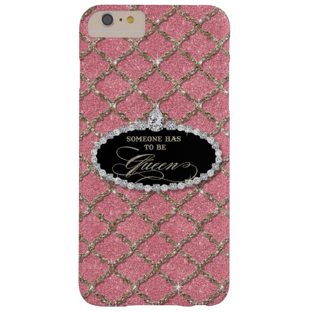 Jemand muss Königin sein, Quatrefoil Jewel Glitzer Case-Mate iPhone Hülle (Rückseite)