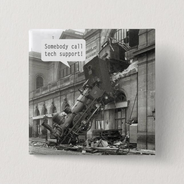 Jemand ruft den technischen Support-Zug Wreck an Button (Vorderseite)