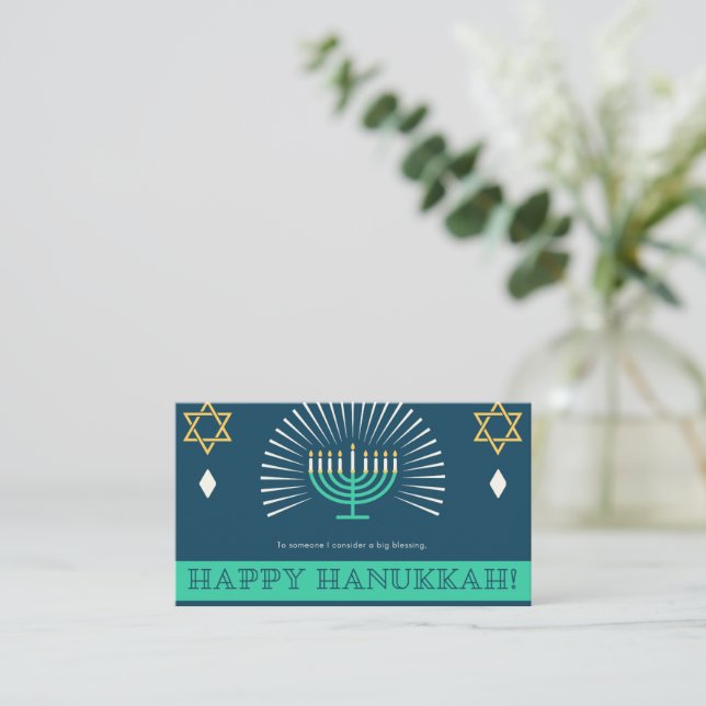 Jemand sollte eine große Hanukkah-Karte in Betrach Mitteilungskarte (Stehend Vorderseite)
