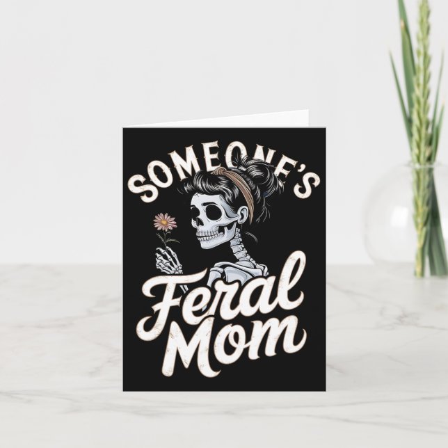 Jemand Wilde Mama Skeletton Wildblume Skull Hall Karte (Vorderseite)