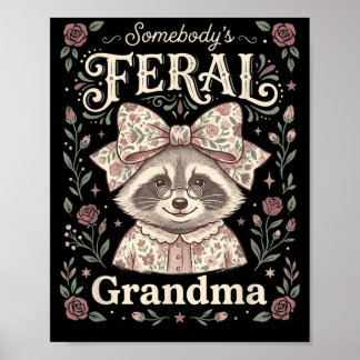 Jemandes Omas Waschbär Bogen Cottagecore Poster