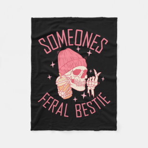 Jemandes wildes Halloween-Skelett-Bestie Fleecedecke