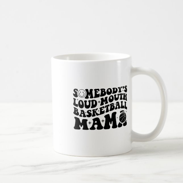 Jemand's Loud Mouth Sketll Mama Retro Wavy Groov Kaffeetasse (Rechts)