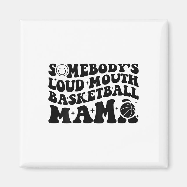 Jemand's Loud Mouth Sketll Mama Retro Wavy Groov Magnet (Vorne)