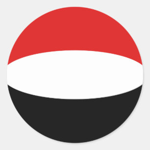 Jemen Fischaugen-Flaggenaufkleber Runder Aufkleber