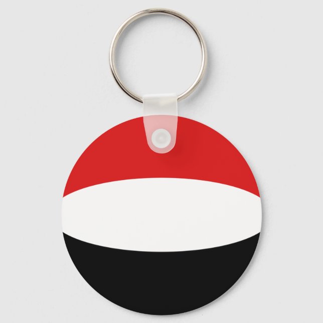 Jemen Fisheye Flag Schlüsselanhänger (Vorderseite)
