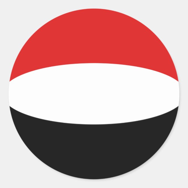 Jemen Fisheye Flag Sticker (Vorderseite)