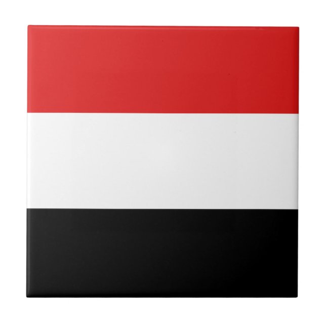 Jemen Flag Keramik Tile Fliese (Vorderseite)