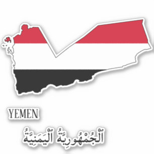 Jemen Flag Map-Kontur Aufkleber