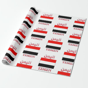 Jemen Flagge اليمن Arabische & Englische WordArt P Geschenkpapier