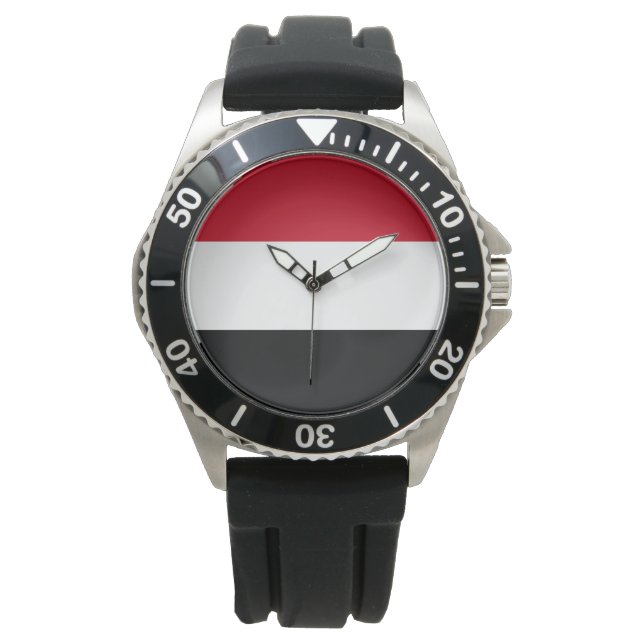 Jemen-Flagge Armbanduhr (Vorderseite)