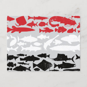 Jemen-Flagge aus Fisch - Fischereidesign Feiertagspostkarte
