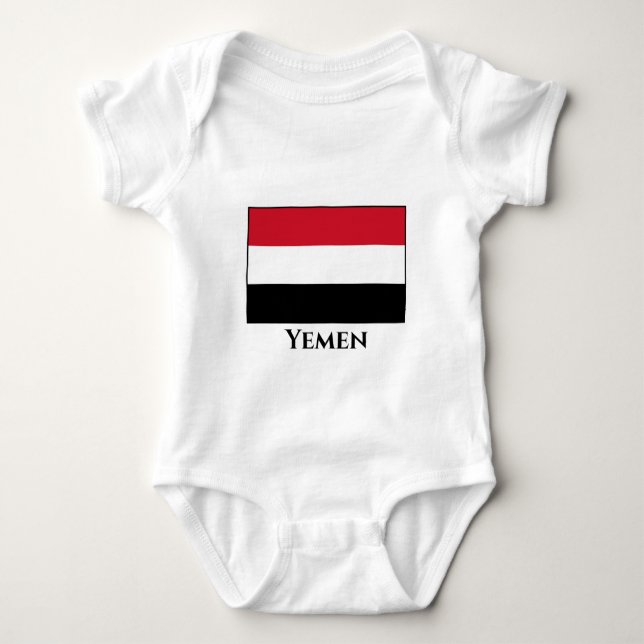 Jemen-Flagge Baby Strampler (Vorderseite)