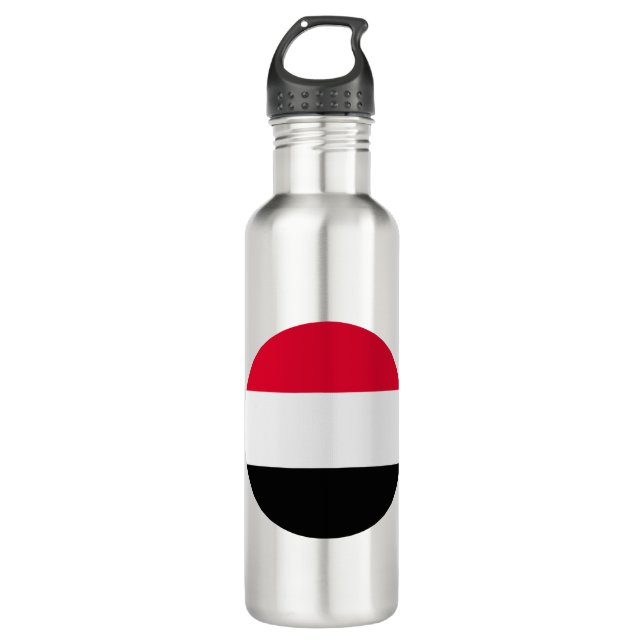 Jemen-Flagge Edelstahlflasche (Vorderseite)