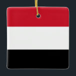 Jemen-Flagge Keramikornament<br><div class="desc">Anpassbare World Flag Produkte - Bitte fühlen Sie sich frei,  Ihren eigenen Text hinzuzufügen.</div>