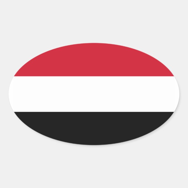 Jemen-Flagge Ovaler Aufkleber (Vorderseite)