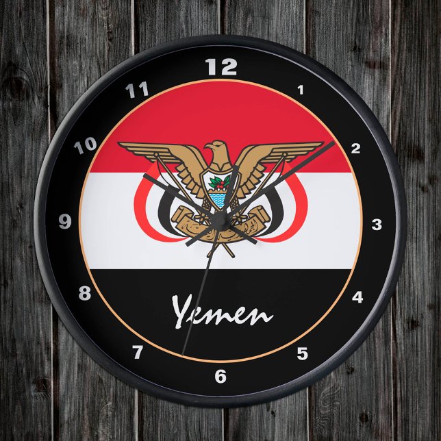 Jemen-Flagge, patriotische Zuhause / Design Runde Wanduhr (Von Creator hochgeladen)