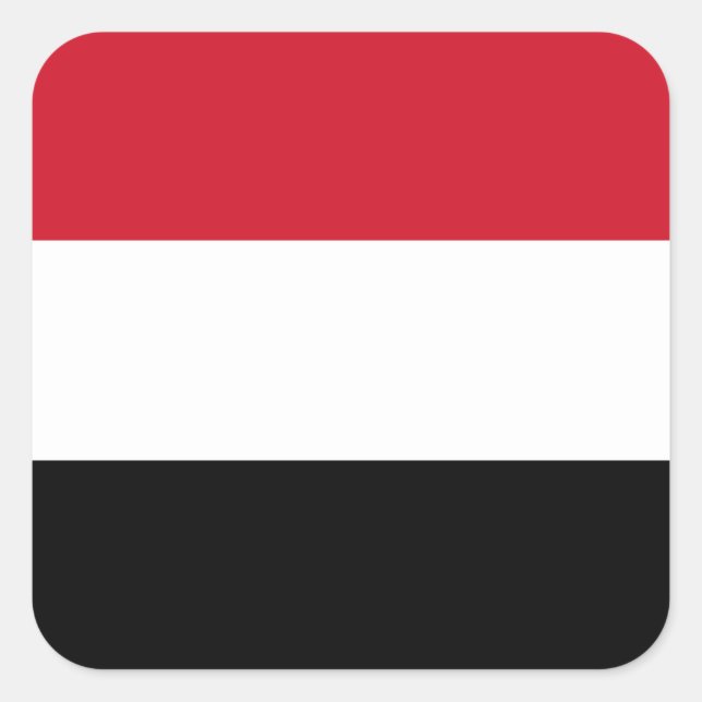Jemen-Flagge Quadratischer Aufkleber (Vorderseite)