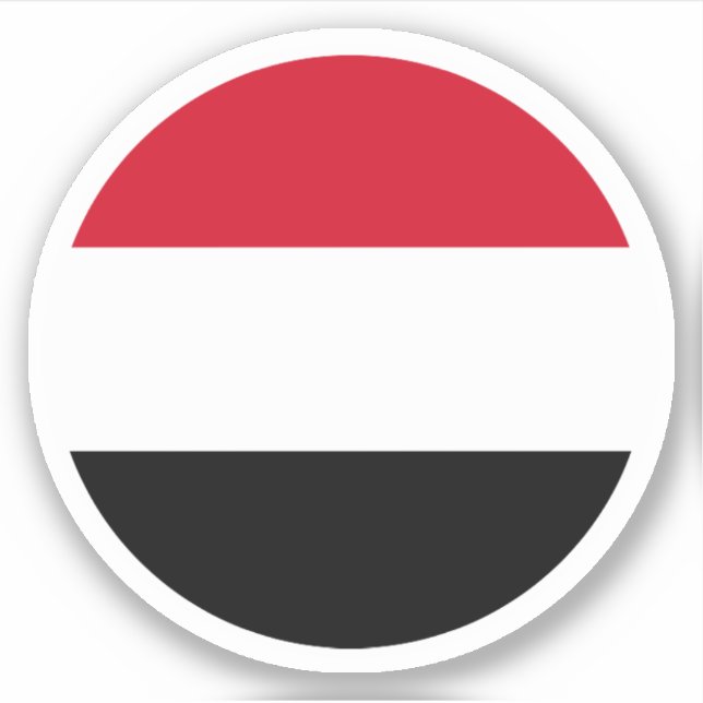 Jemen-Flaggenrundkleber Aufkleber (Vorderseite)