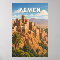 Jemen Illustration Reise Kunst Vintage