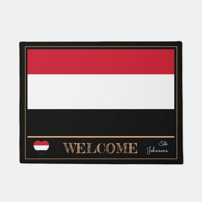 Jemen & Jemen Flag House Matts/Sport Willkommen Fußmatte (Vorderseite)