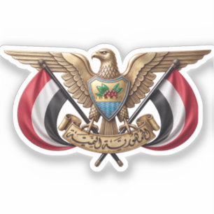 Jemen Land Wappen Symbol Emblem Flagge Habicht Aufkleber