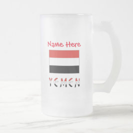 Jemen und jemenitische Flagge - Rote Personalisier Mattglas Bierglas