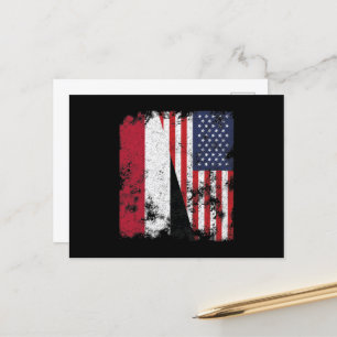 Jemen USA Flag - Halbamerikaner Postkarte
