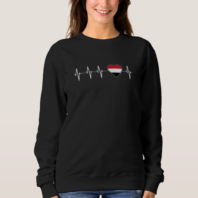 Jemenit Heartbeat I Liebe Jemen Flaggenland Sweatshirt (Vorderseite)