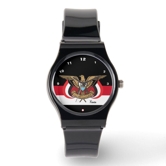 Jemenitische Flaggenüberwachung, Emblem, Jemen-Mod Armbanduhr (Vorderseite)