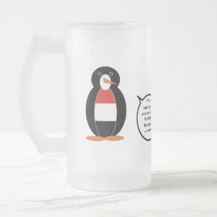 Jemenitische sprechende Ms. Pinguin Personalisiert Mattglas Bierglas