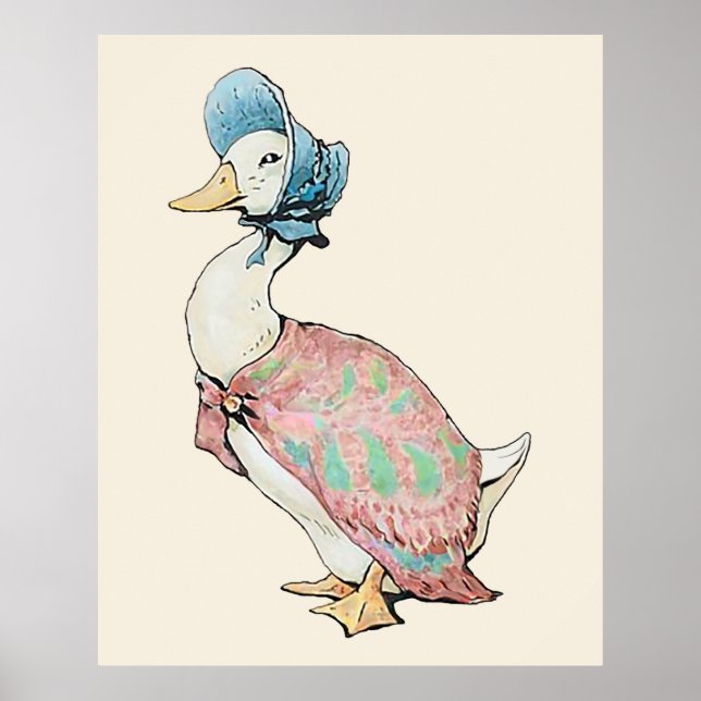 Jemima Puddle Duck Beige Background Poster (Vorne)