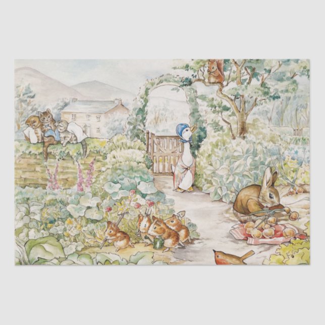 Jemima Puddle Duck im Garten von Herrn Mc Gregor Seidenpapier (Vorderseite)