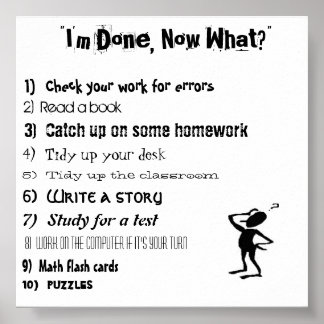 "J'en ai fini, maintenant quoi ?" Affiche