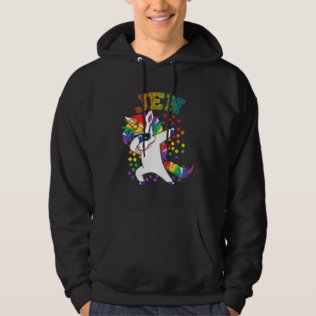 Jen Dabbing Unicorn Hoodie (Vorderseite)
