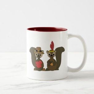 Jene Erntedank-Eichhörnchen Zweifarbige Tasse