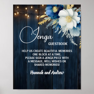 Jenga Mariage Livre d'or Chaîne Lumière Poster Flo