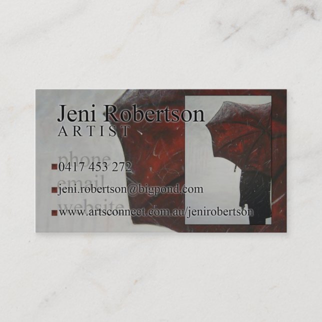 Jeni Robertson Visitenkarte (Vorderseite)