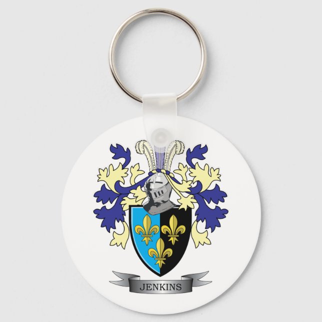 Jenkins-Familienwappen-Wappen Schlüsselanhänger (Vorderseite)