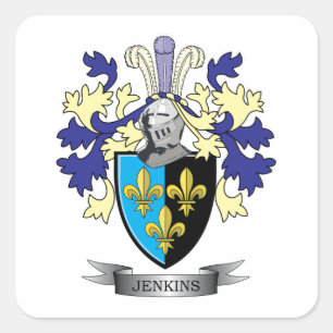 Jenkins-Wappen Quadratischer Aufkleber